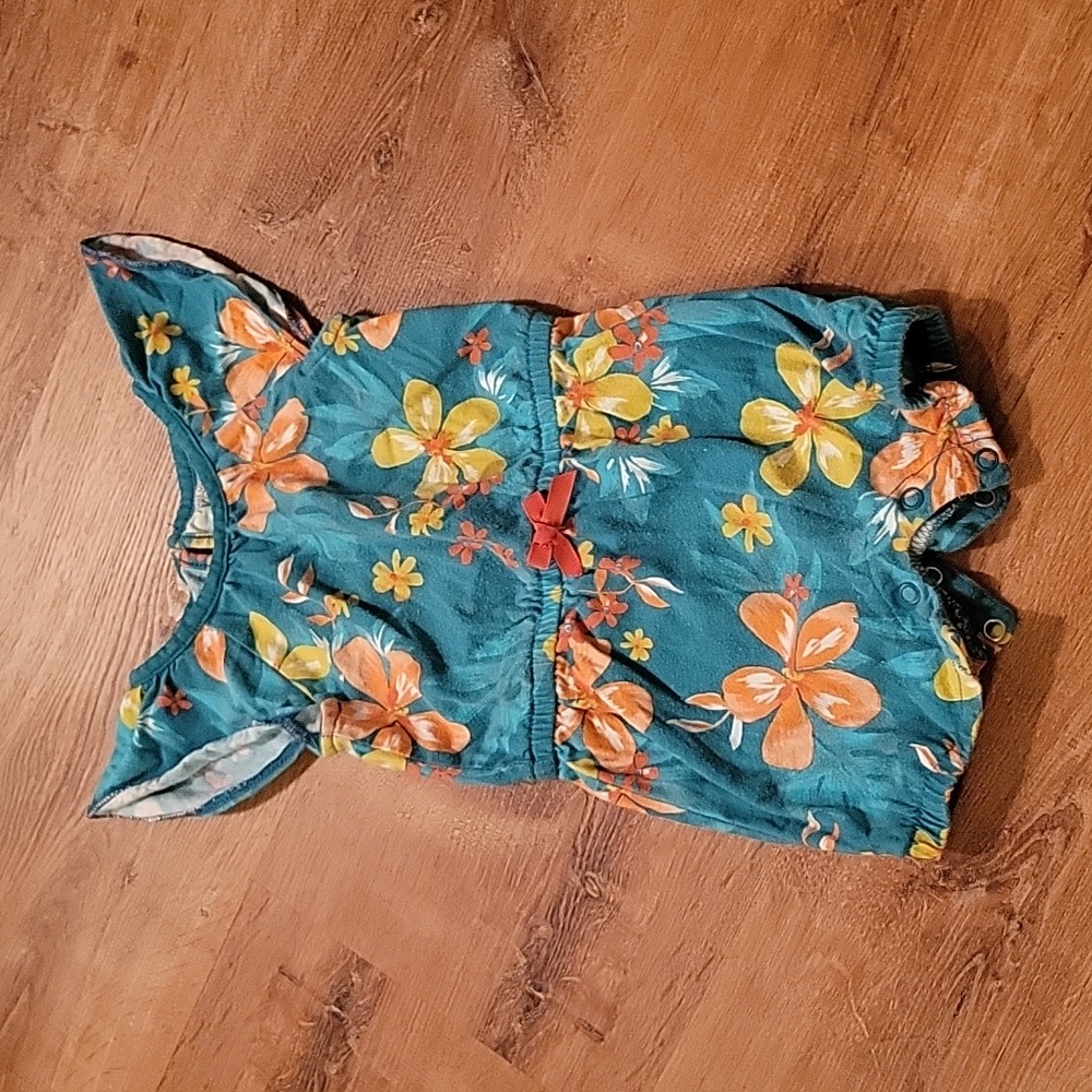 Tropical print romper